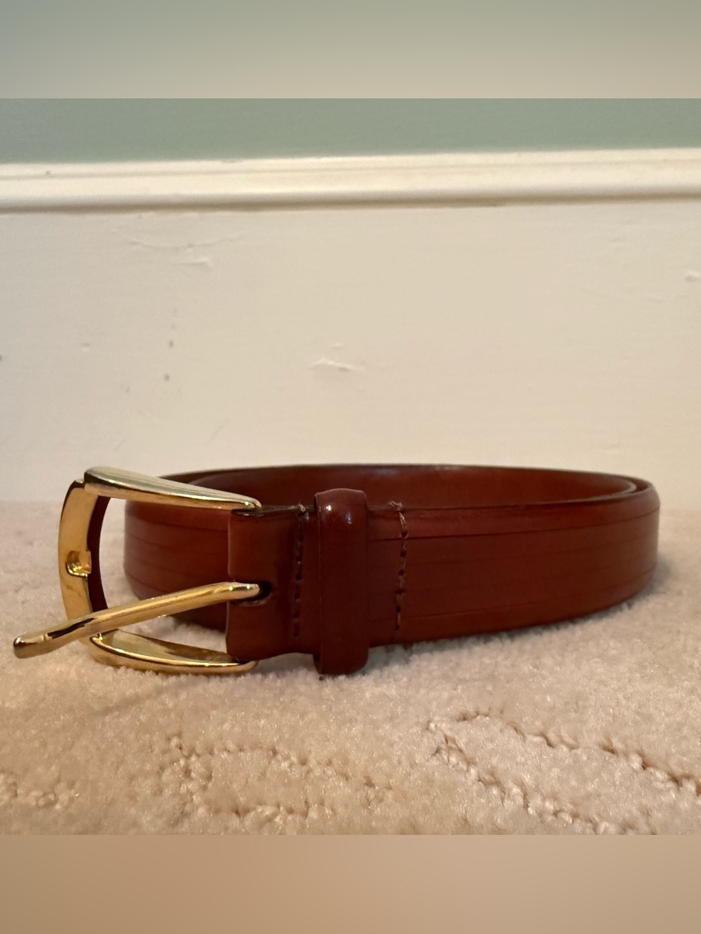 Johnston & Murphy Brown Leather Belt – Size 38 – Made in USA